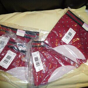 NWT 4 pair cacique 18/20 full brief wide band panty red white dot
